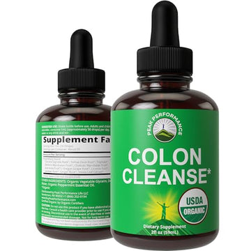 USDA Organic Colon Cleanse Liquid Drops. Vegan, Kosher Colon Cleanser & Detox Supplement Peak Performance buy supplements canada