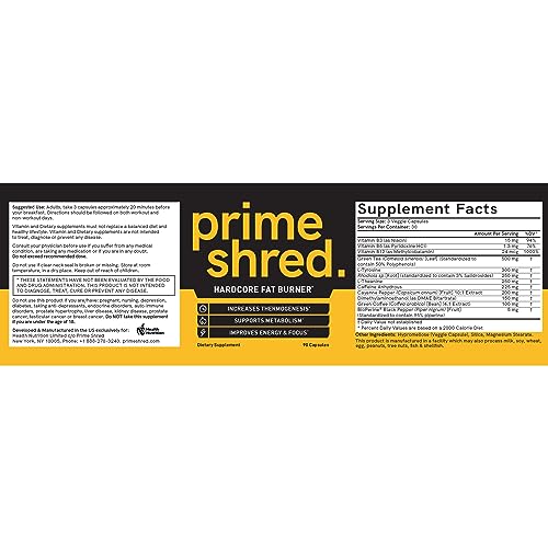 PrimeShred Fat Burner Pills for Men, Triple Action Weight Loss Supplement with Caffeine PrimeShred buy supplements canada