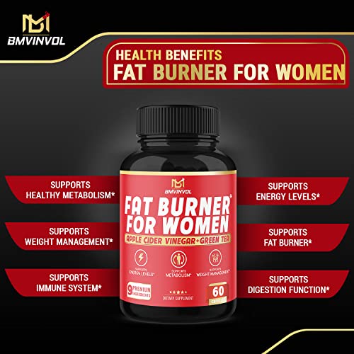 Fat Burner for Women, 9-in-1 Powerful Blend of Apple Cider Vinegar, Green Tea, Garcinia Cambogia BMVINVOL buy supplements canada