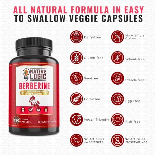 Native Logic Berberine HCL 1200mg with Ceylon Cinnamon, Bitter Melon, and Green Tea Native Logic buy supplements canada