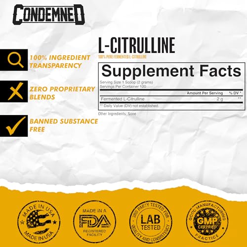CONDEMNED Labz L-Citrulline Powder - 100% Pure Fermented L-Citrulline - Nitric Oxide CONDEMNED buy supplements canada