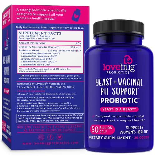 Lovebug Yeast + Vaginal pH Support | Clinically Studied Ingredients for Yeast & UTIs lovebug PROBIOTICS buy supplements canada