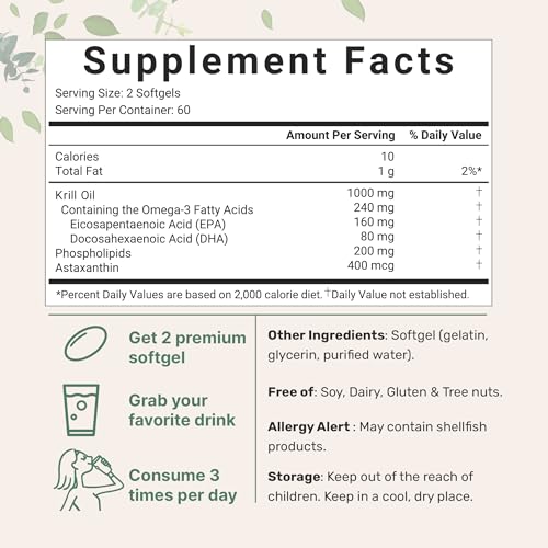 2 Pack Antarctic Krill Oil Supplement, 1000mg Per Serving, 120 Soft-Gels Each Micro Ingredients buy supplements canada
