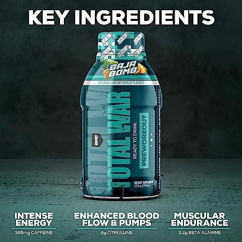 REDCON1 Total War Ready to Drink Preworkout, Strawberry Kiwi - 350mg of Fast Acting REDCON1 buy supplements canada