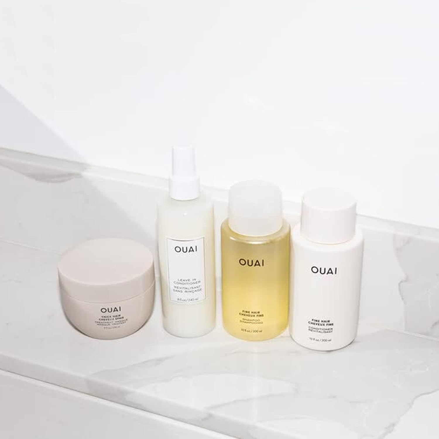 OUAI Fine Shampoo and Conditioner Set - Sulfate Free Shampoo and Conditioner for Women & Men - Made with Keratin, Marshmallow Root, Shea Butter & Avocado Oil - Free of Parabens & Phthalates (10 Fl Oz) OUAI buy supplements canada