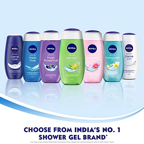 Nivea Bath Shower Water Lily Oil, 250 ML, Moisturizing Skin Cleanser with Oil Pearls and Water Lily Fragrance NIVEA buy supplements canada