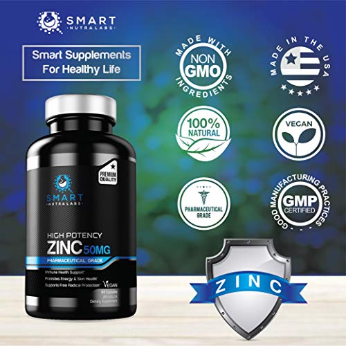 High Potency Zinc Picolinate 50MG- Vegan Zinc Supplement, Supports SMART NUTRA LABS buy supplements canada