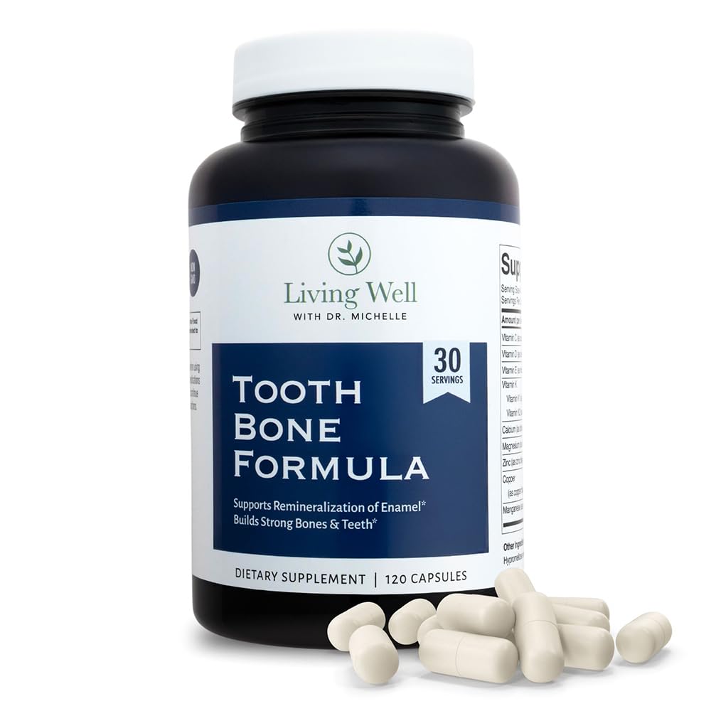 Living Well with Dr. Michelle Tooth & Bone Formula - Supplement with Calcium for Bone Strength & Tooth Enamel Support, D3 + K2, 120 Capsules, Non-GMO, Gluten-Free Living Well with Dr. Michelle buy supplements canada
