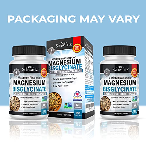 Magnesium Bisglycinate 100% Chelate No-Laxative Effect - Maximum Absorption BioSchwartz buy supplements canada