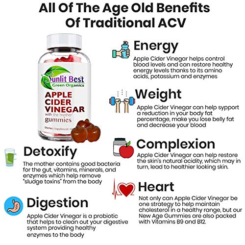 Apple Cider Vinegar Gummies Vitamins with The Mother, Delicious Immunity, Gluten Free Sunlit Best Green Organics buy supplements canada