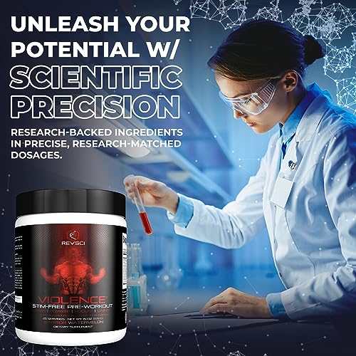 VIOLENCE Stim Free Pre Workout Powder by REVSCI, Precision Dosed Non Stim Preworkout Revolution Science buy supplements canada