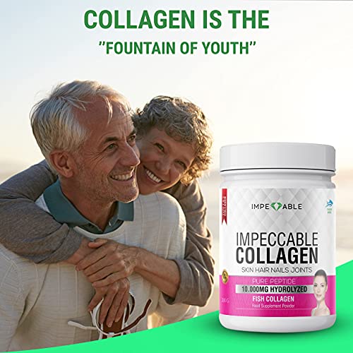 IMPECCABLE Collagen Premium 10.000 mg Pure peptide hydrolyzed Marine Collagen Powder Impeccable buy supplements canada