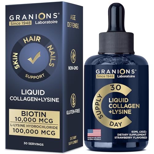 Liquid Collagen Peptides with Biotin and Lysine - Max Hair Skin and Nails Liquid Collagen Granions buy supplements canada