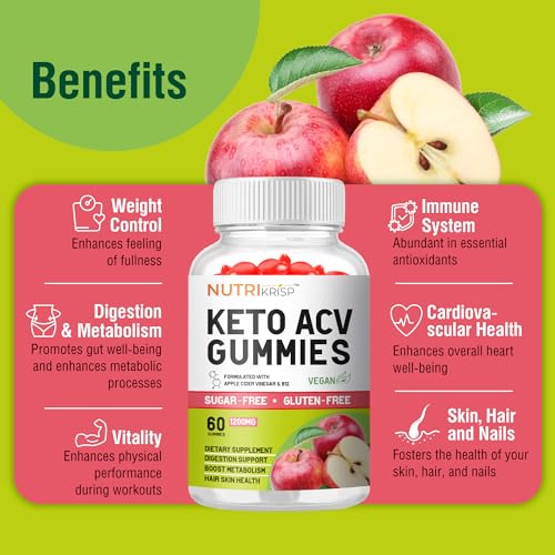 NutriKrisp Organic Keto ACV Gummy for Weight Loss - Sugar & Gluten Free Apple Cider NutriKrisp buy supplements canada