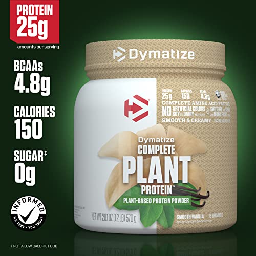 Dymatize Vegan Plant Protein, Smooth Vanilla, 25g Protein, 4.8g BCAAs, Complete Dymatize buy supplements canada