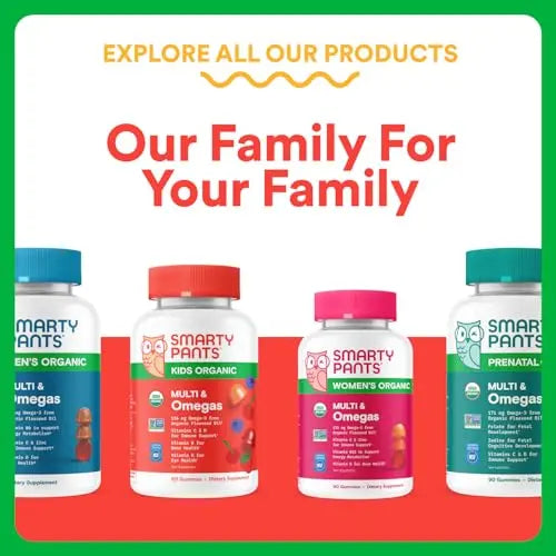 SmartyPants Organic Kids Multivitamin Gummies: Omega 3 (ALA), Vitamin D3, C, Vitamin B12, B6, A, K & Zinc for Immune Support, Biotin SmartyPants buy supplements canada