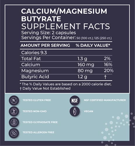 BodyBio Butyrate with Calcium & Magnesium - Supports Healthy Digestion, Gut & Microbiome BodyBio buy supplements canada