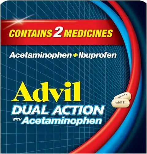 Advil Dual Action Coated Caplets, 125 Mg Ibuprofen and 250 Mg Acetaminophen per Dose (2 Dose Equivalent) for 8 Hour Pain Relief - 216 Count Advil buy supplements canada