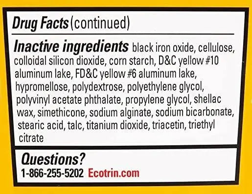 Ecotrin Safety Coated Aspirin Arthritis Pain Reliever Tablets, Regular Strength, NSAID 325 mg, 125 ct (Pack of 2) Ecotrin buy supplements canada