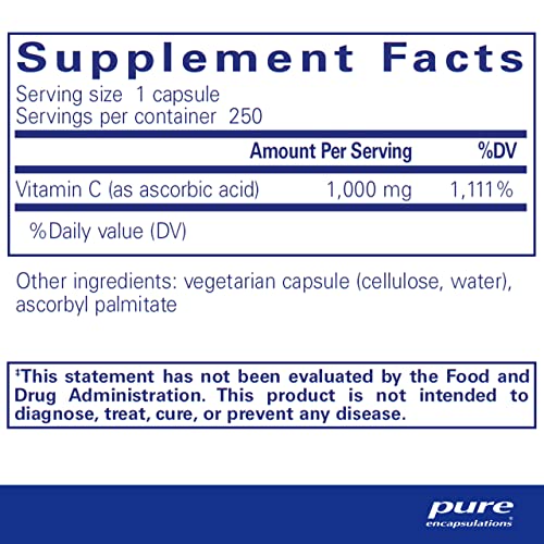 Pure Encapsulations Ascorbic Acid Capsules | Vitamin C Supplement Pure Encapsulations buy supplements canada
