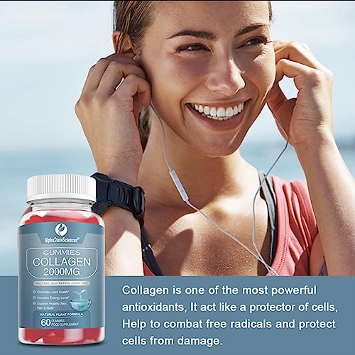 **New**Advanced Collagen Gummies 2000mg - Promote Skin Elasticity, Hair Growth, and Joint Health - Delicious Berry AlphaStateSciences buy supplements canada