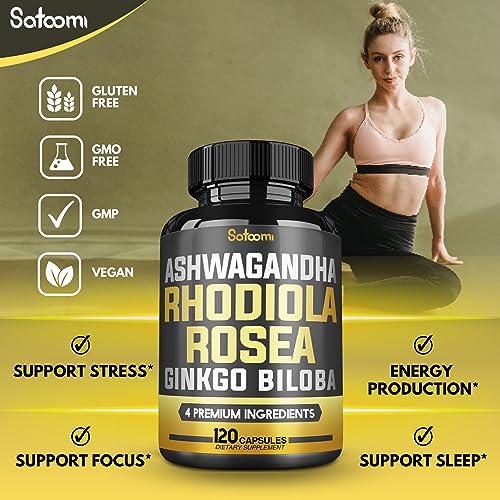 6050mg Rhodiola Rosea Supplement with Ashwagandha Root, Ginkgo Biloba & Black Pepper Satoomi buy supplements canada
