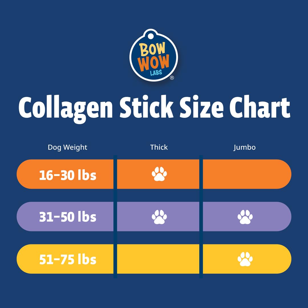 Bow Wow Labs 12" SafeFit Collagen Sticks for Dogs 5 Pack/Jumbo – All-Natural Chews for Joint, Gut, Bone & Oral Health Bow Wow Labs buy supplements canada