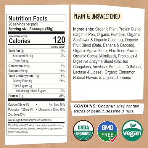 EarthChimp Organic Vegan Protein Powder - with Probiotics - Non GMO, Dairy Free EarthChimp buy supplements canada