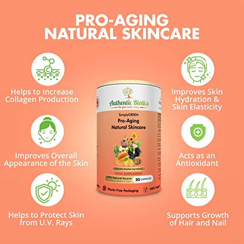 Vegan Collagen Boosting Natural Plant-based Skincare, Vitamins for Healthy Skin with Antioxidants Authentic Biotics buy supplements canada