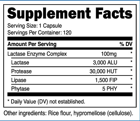 Nutricost Lactase Enzyme Complex 3,000 FCC ALU, 120 Veggie Capsules - Non-GMO Nutricost buy supplements canada