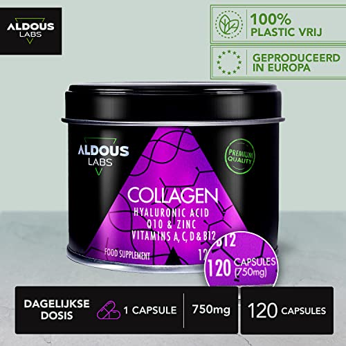 120 Capsules - Collagen with Hyaluronic Acid + Coenzyme Q10 + Vitamin C, A, D and B12 + Zinc Aldous Labs buy supplements canada