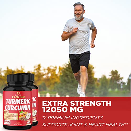 (2 Packs) Premium Turmeric Curcumin Supplement 12050mg with Ginger, Apple Cider Vinegar BMVINVOL buy supplements canada
