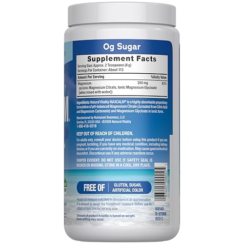 Natural Vitality Calm, Magnesium Supplement, Anti-Stress Drink Mix Powder, Gluten Free, Vegan, & Non-GMO, Original Unflavored, 16 oz Natural Vitality buy supplements canada