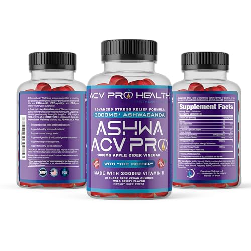 Ashwa ACV Pro Health - Sugar Free Apple Cider Vinegar Gummies, Ashwagandha Gummies Promethean Wellness buy supplements canada