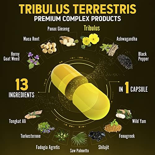 13in1 Tribulus Terrestris Capsules - 16000mg Per Serving with Maca, Horny Goat Weed Zolotus buy supplements canada