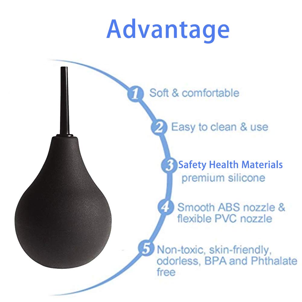 GNEGKLEAN Black Silicone Enema Bulb Kit 7.6oz Clean Anal Douche for Men Women with 19.7in GNEGKLEAN buy supplements canada