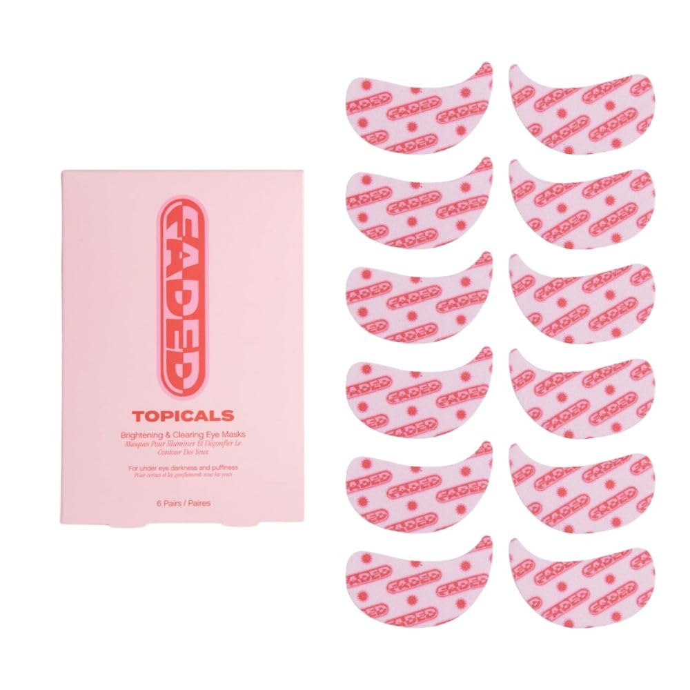 Topicals Faded Brightening Under Eye Masks | Patches to Depuff, Hydrate, Brighten and Cool | Reduce Dark Circles and Fine Lines | Contains Kojic Acid, Caffeine and Niacinamide (Set of 6) Topicals buy supplements canada