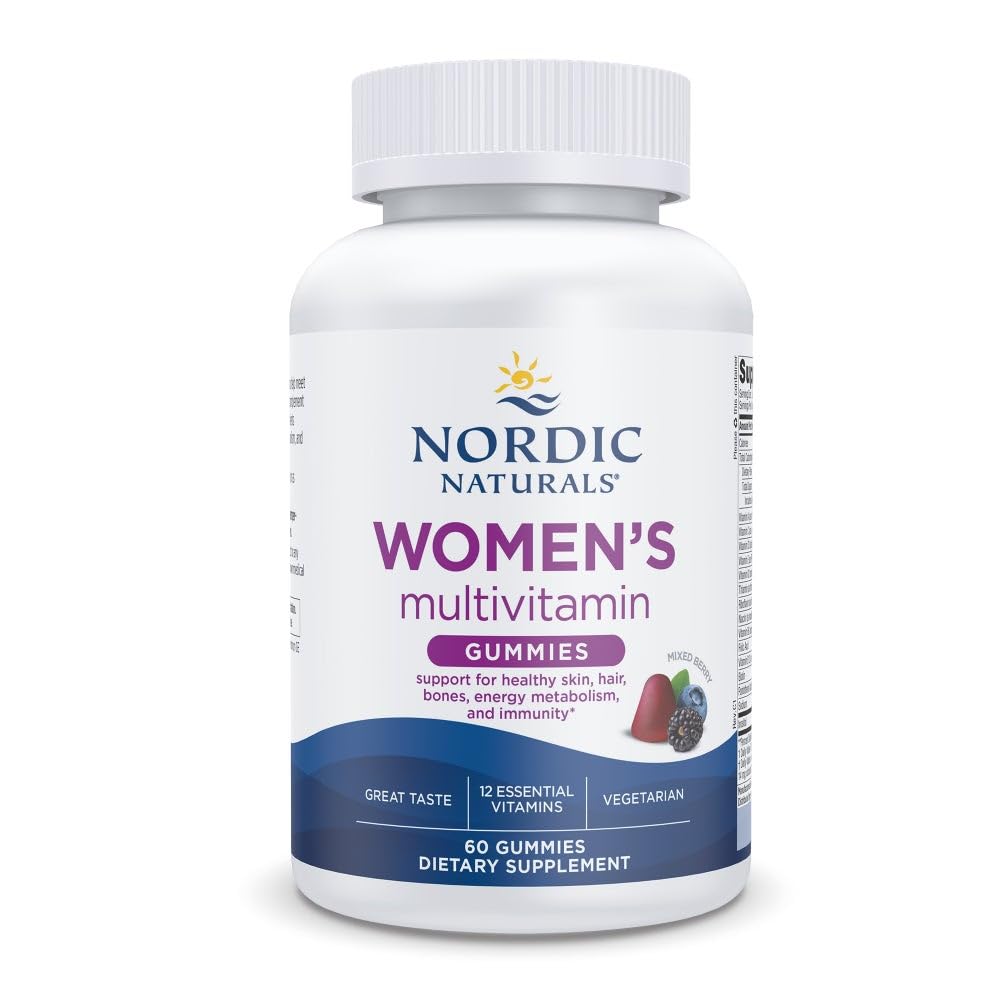 Nordic Naturals Women's Multivitamin Gummies, Mixed Berry - 60 Gummies - Support for Healthy Skin, Hair, Bones, Energy & Immunity - Non-GMO, Vegetarian - 30 Servings Nordic Naturals buy supplements canada