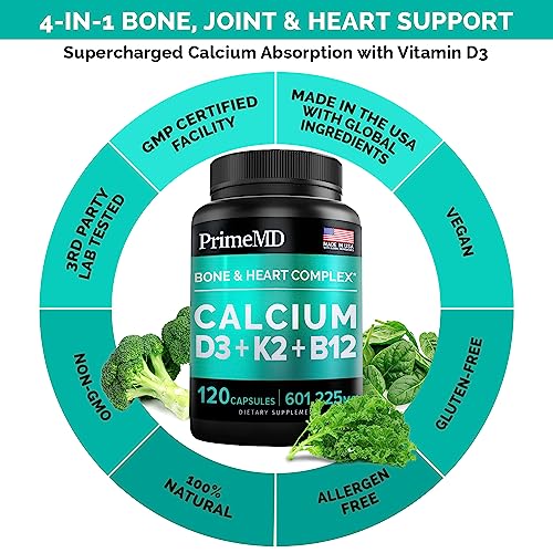 Calcium 600mg, Vitamin D3 K2 B12 Supplement - For Heart, Bone & Immune Support PrimeMD buy supplements canada