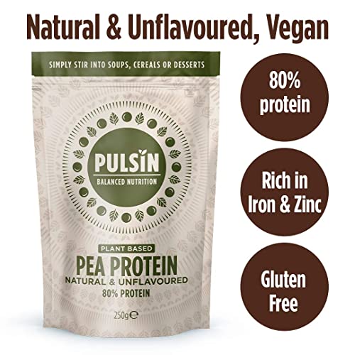 Pulsin - Unflavoured Vegan Pea Protein Powder - 250g - 8.0g Protein, 0g Carbs, 41 Kcals Per Serving Pulsin buy supplements canada