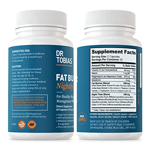 Dr. Tobias Fat Burner Nightly, Night Time Metabolic Support with White Kidney Bean Extract Dr. Tobias buy supplements canada