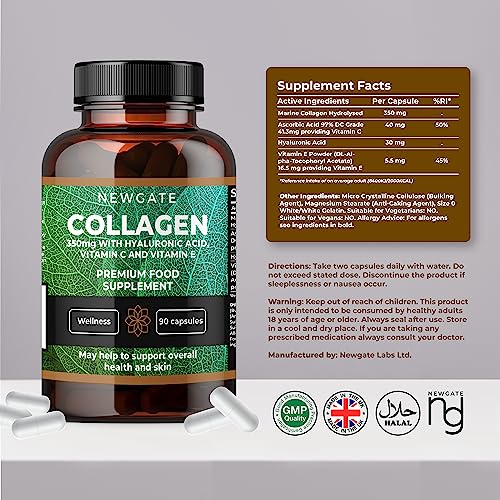Newgate Labs Marine Collagen 350mg with Hyaluronic Acid, Vitamin C & Vitamin E Newgate Labs buy supplements canada