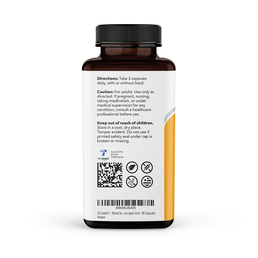 LifeSeasons GS Stabili-T - Blood Sugar Support Supplement - Healthy Circulation & Vision - Maintain Normal Levels - Chromium Cinnamon Gymnema Bilberry & Alpha Lipoic Acid - 90 Capsules LifeSeasons buy supplements canada