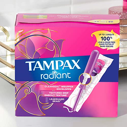 Tampax Radiant Tampons Multi Pack with LeakGuard Braid, Light/Regular Absorbency, Unscented, 26 Count Tampax buy supplements canada
