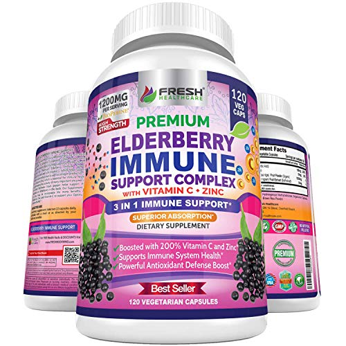 FRESH HEALTHCARE Elderberry Capsules - High Potency Black Elderberry with Zinc FRESH HEALTHCARE buy supplements canada