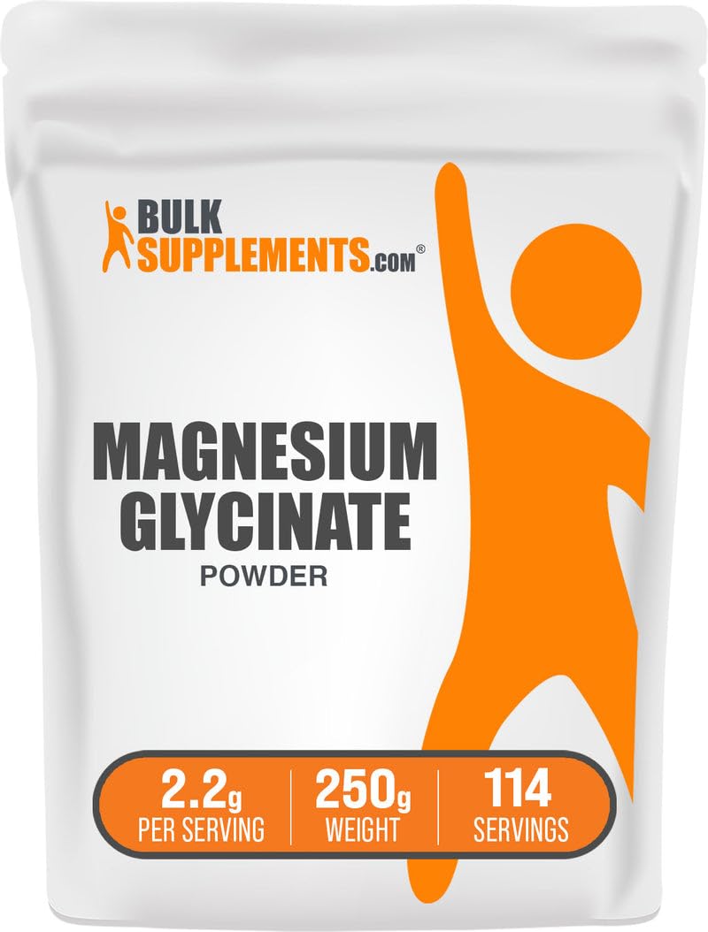 BulkSupplements.com Magnesium Glycinate Powder - Magnesium Glycinate 300mg, Highly Absorbable - Gluten Free, 2.2g per Serving, 250g (8.8 oz) (Pack of 1) BulkSupplements buy supplements canada