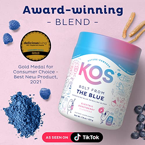 KOS USDA Organic Energizing Blue Spirulina Blend - 70 mg Organic Caffeine, B-Complex KOS buy supplements canada