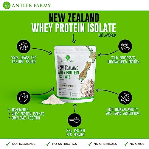 Antler Farms - 100% Grass Fed New Zealand Whey Protein Isolate, Unflavored, 30 Servings Antler Farms buy supplements canada