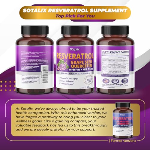 Resveratrol 24,000mg with Grape Seed + Quercetin Berberine + Milk Thistle Powerful Anti SOTALIX SUPPLEMENT buy supplements canada