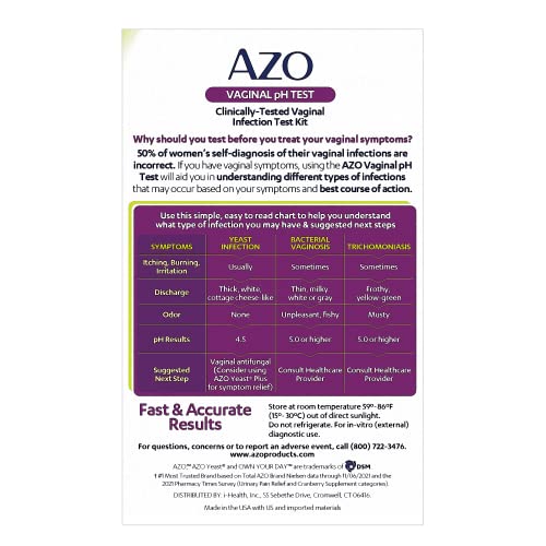 AZO Vaginal pH Test Kit, Clinically-Tested Vaginal Infection Test Kit, Fast & Accurate Results AZO buy supplements canada